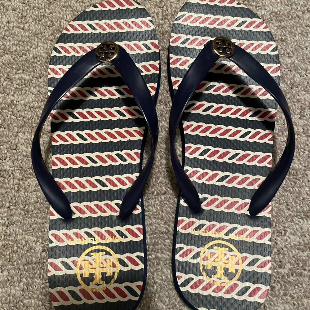 Tory Burch flip flops size 10